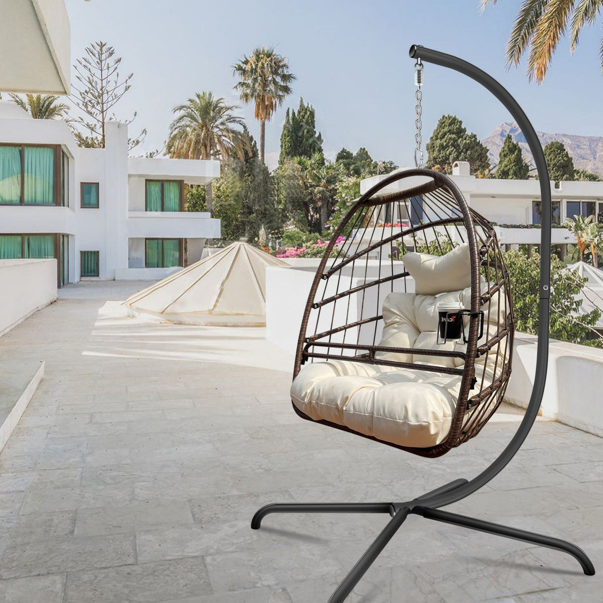 Swing Egg Chair with Stand Indoor Outdoor