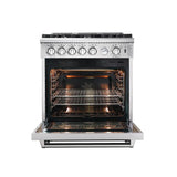 Forno 3-Piece Appliance Package - 30" Gas Range, French Door Refrigerator, and Dishwasher in Stainless Steel