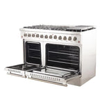 Forno 3-Piece Appliance Package - 48" Dual Fuel Range, Pro-Style Refrigerator, and Dishwasher in Stainless Steel