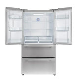 Forno 3-Piece Pro Appliance Package - 36" Dual Fuel Range, French Door Refrigerator, and Dishwasher in Stainless Steel