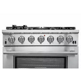 Forno 3-Piece Pro Appliance Package - 36" Gas Range, French Door Refrigerator, and Dishwasher in Stainless Steel