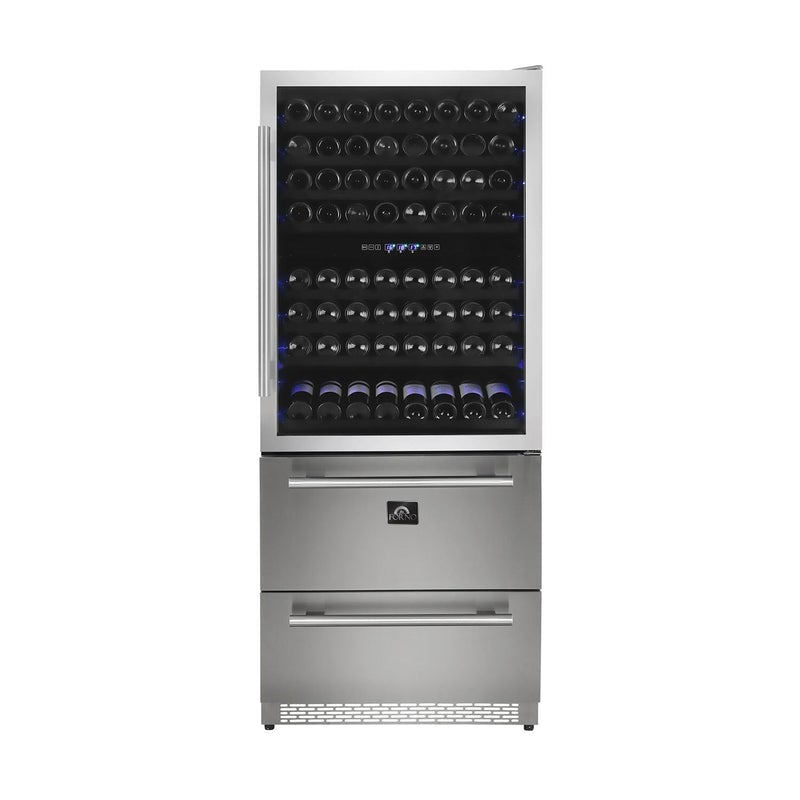 Forno 30" Dual Zone Wine Cooler & Refrigerator Drawer - FWCDR6661-30S