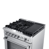 Forno Lazio - 30" All Gas Range, 5 burners with Air Fryer and Griddle - FFSGS6276-30