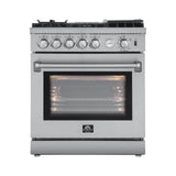 Forno Lazio - 30" All Gas Range, 5 burners with Air Fryer and Griddle - FFSGS6276-30