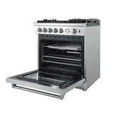 Forno Lazio - 30" All Gas Range, 5 burners with Air Fryer and Griddle - FFSGS6276-30