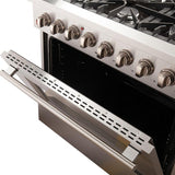 Forno 36" Galiano Gas Range with 240v Electric Oven - 6 Burners and Convection Oven - FFSGS6156-36