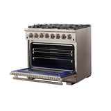 Forno 36" Capriasca Dual Fuel Range - Gas Cooktop with 240v Electric Oven - 6 Burners, Convection Oven and 120,000 BTUs - FFSGS6187-36