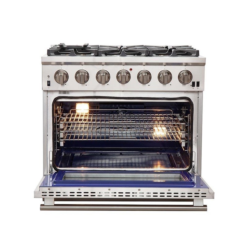 Forno 36" Capriasca Gas Range with 6 Burners, Convection Oven and 120,000 BTUs - FFSGS6260-36