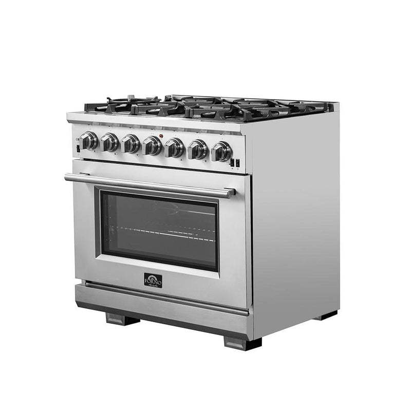 Forno 36" Capriasca Gas Range with 6 Burners, Convection Oven and 120,000 BTUs - FFSGS6260-36