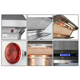 Forno 36" Wall Mount Range Hood with Red Light Warmer, Shelf/Backsplash, and 1200 CFM Motor - FRHWM5029-36HB