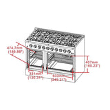 Forno 48" Galiano Gas Range with 8 Burners, Griddle, and Double Oven - FFSGS6244-48