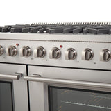 Forno 48" Galiano Gas Range with 8 Burners, Griddle, and Double Oven - FFSGS6244-48