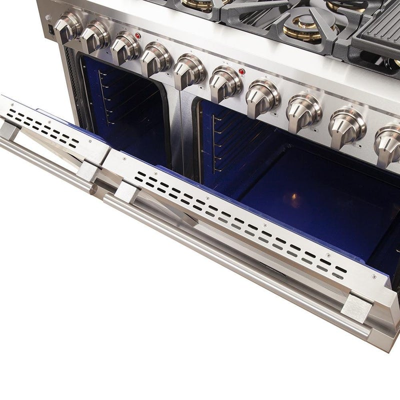 Forno 48" Capriasca Gas Range with 8 Burners, Griddle and 160,000 BTUs - FFSGS6260-48