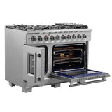 Forno 48-Inch Capriasca Gas Range with 8 Burners, 180,000 BTUs, & French Door Gas Oven in Stainless Steel - FFSGS6460-48