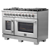 Forno 48-Inch Capriasca Gas Range with 8 Burners, 180,000 BTUs, & French Door Gas Oven in Stainless Steel - FFSGS6460-48