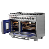 Forno 48-Inch Capriasca Gas Range with 8 Burners, 180,000 BTUs, & French Door Gas Oven in Stainless Steel - FFSGS6460-48