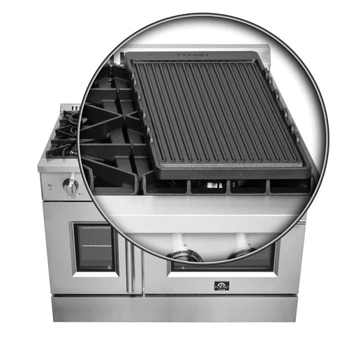 Forno 48-Inch Capriasca Gas Range with 8 Burners, 180,000 BTUs, & French Door Gas Oven in Stainless Steel - FFSGS6460-48