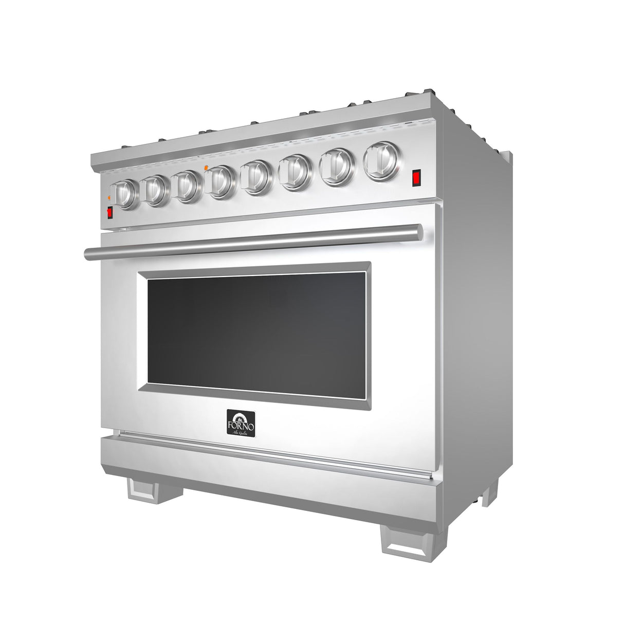 Forno 36" Capriasca Dual Fuel Range - Gas Cooktop with 240v Electric Oven - 6 Burners, Convection Oven and 120,000 BTUs - FFSGS6187-36